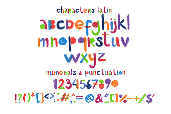 "Little monster" bitmap color font in Colorful Fonts - product preview 1