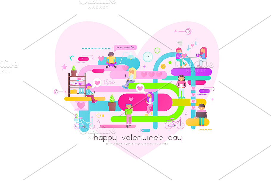Valentines Day Greeting Card in Illustrations - product preview 8