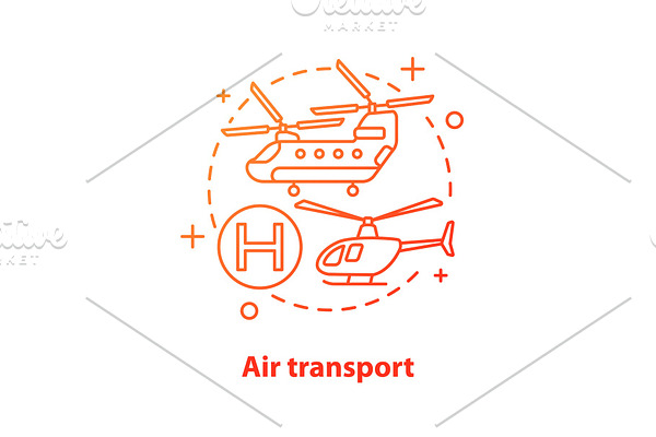 Air transport concept icon