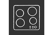 Electric induction hob chalk icon