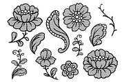 Set of lace flowers. Vintage textile