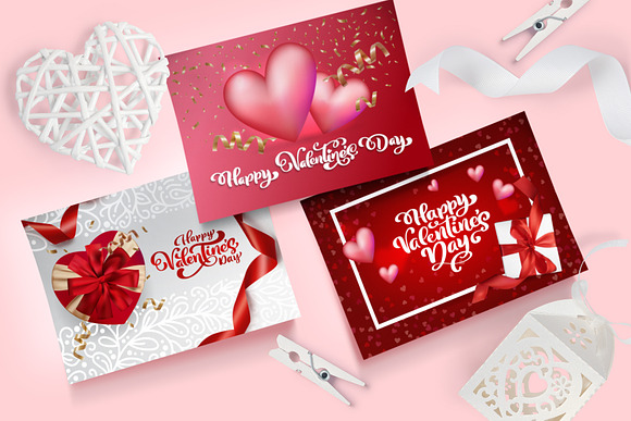 Valentine Vector Greeting Cards in Objects - product preview 4