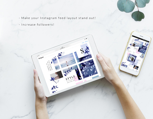 Instagram PUZZLE template - Indigo in Instagram Templates - product preview 1