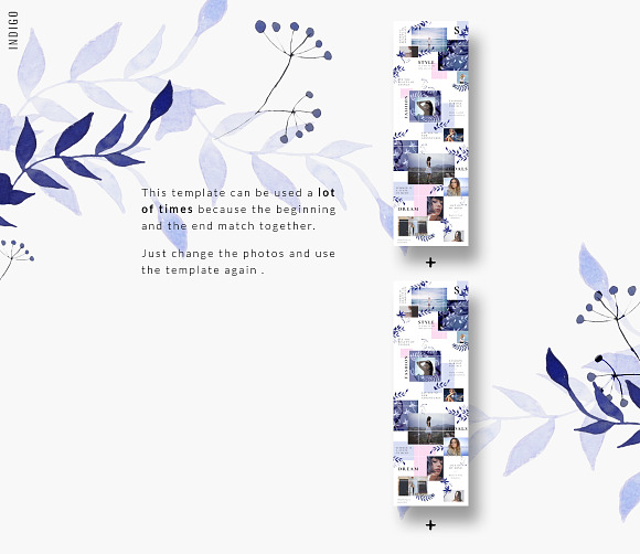 Instagram PUZZLE template - Indigo in Instagram Templates - product preview 3