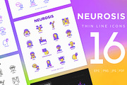Neurosis | 16 Thin Line Icons Set