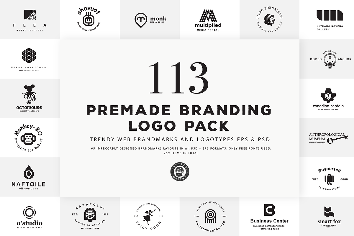 113 PREMADE BRANDING LOGO PACK in Logo Templates - product preview 8