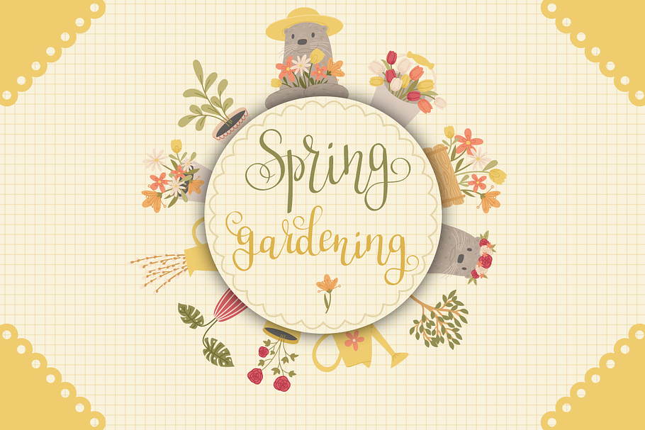 Spring Gardening Hand Drawn Bundle in Illustrations - product preview 8