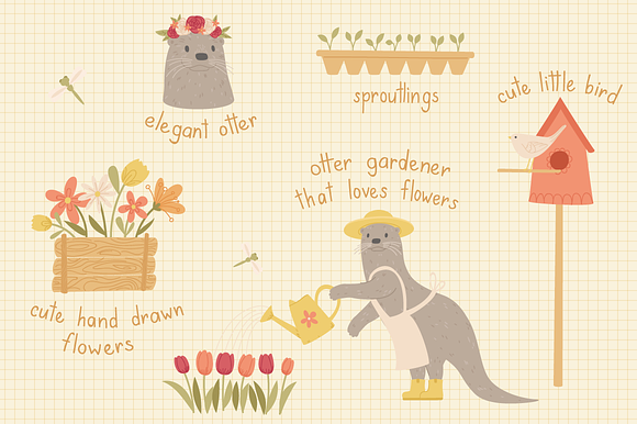 Spring Gardening Hand Drawn Bundle in Illustrations - product preview 1