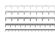 Measuring scale, markup for rulers.