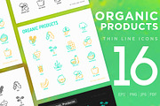 Organic Products | 16 Thin Line Icon
