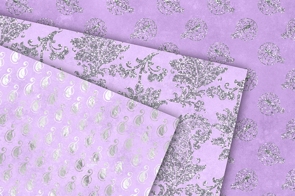 Silver & Purple Peacock Patterns in Patterns - product preview 2