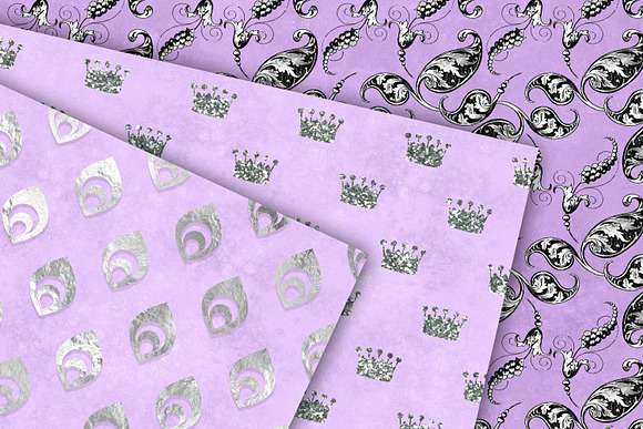 Silver & Purple Peacock Patterns in Patterns - product preview 3