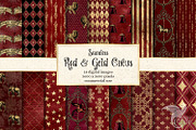 Red and Gold Circus Digital Paper