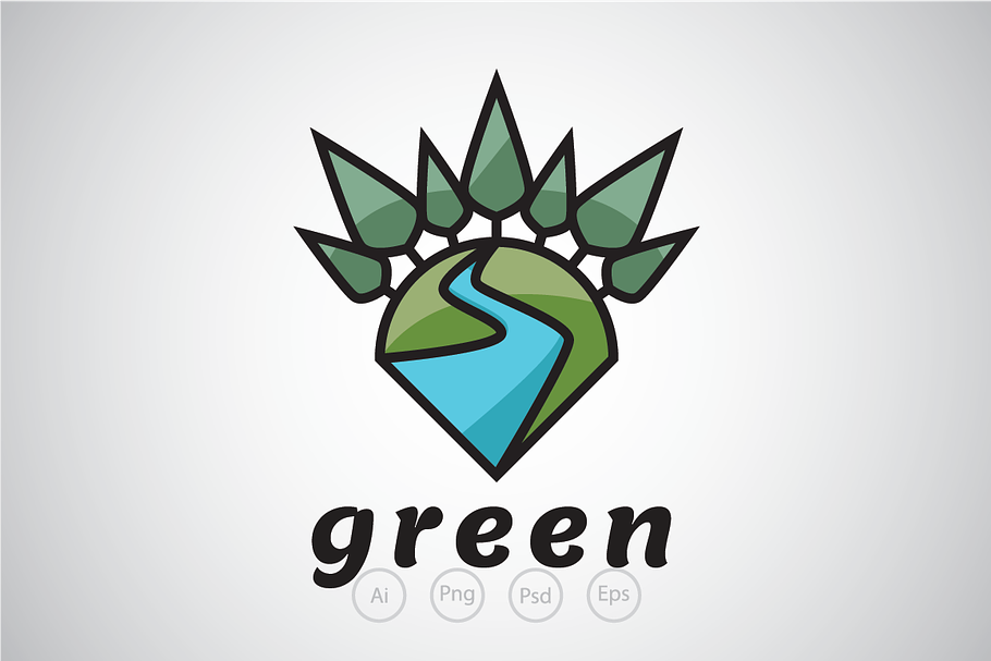 Green Land Forest Logo Template in Logo Templates - product preview 8