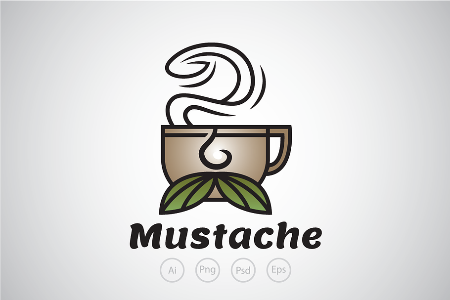 Mustache Coffee Logo Template in Logo Templates - product preview 8