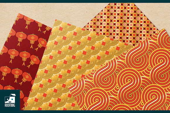 Chinese Lunar New Year digital paper in Patterns - product preview 4