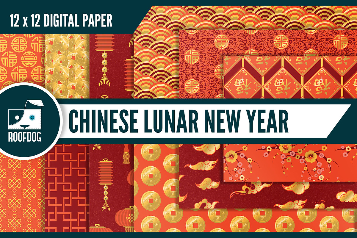 Chinese New Year Digital Paper in Patterns - product preview 8