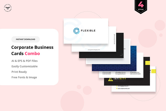 Corporate Business Card Pack in Business Card Templates - product preview 2