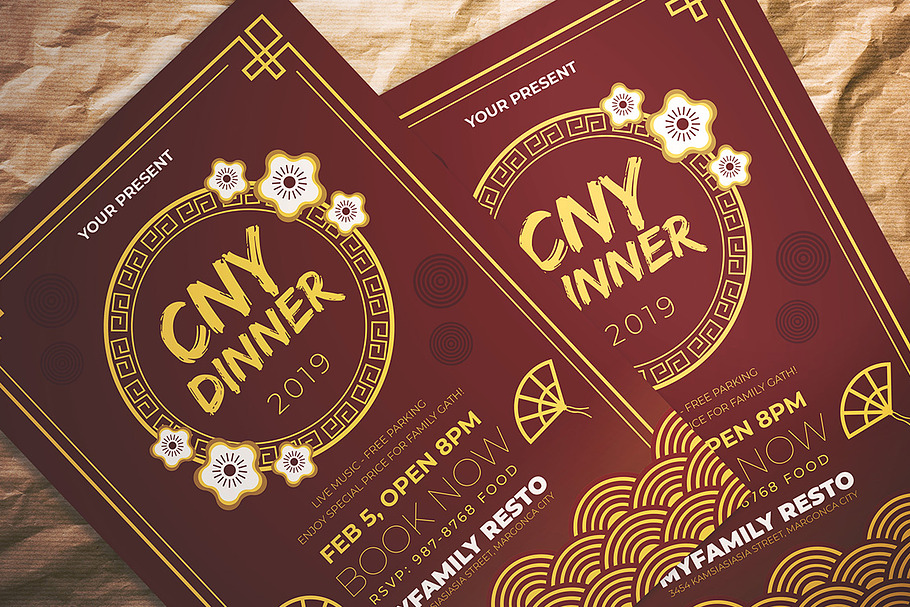Chinese Dinner Party Flyer in Flyer Templates - product preview 8