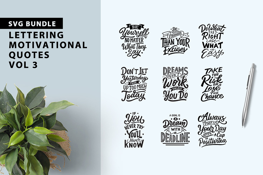 Lettering Motivational Quotes Vol 3 in Illustrations - product preview 8