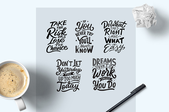 Lettering Motivational Quotes Vol 3 in Illustrations - product preview 2