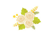 Bouquet of White Roses Icon Vector