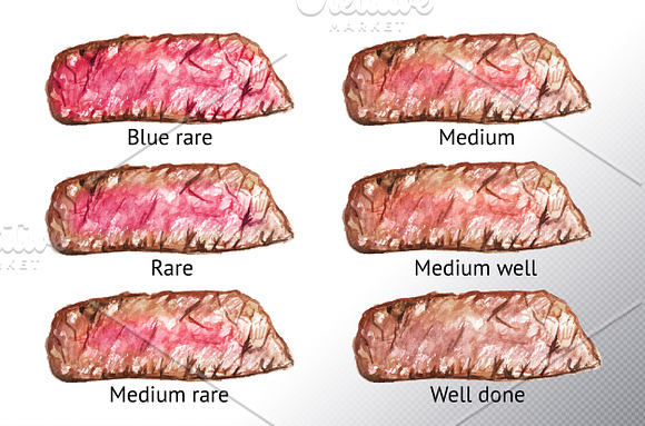 Steak. Watercolor collection in Illustrations - product preview 3