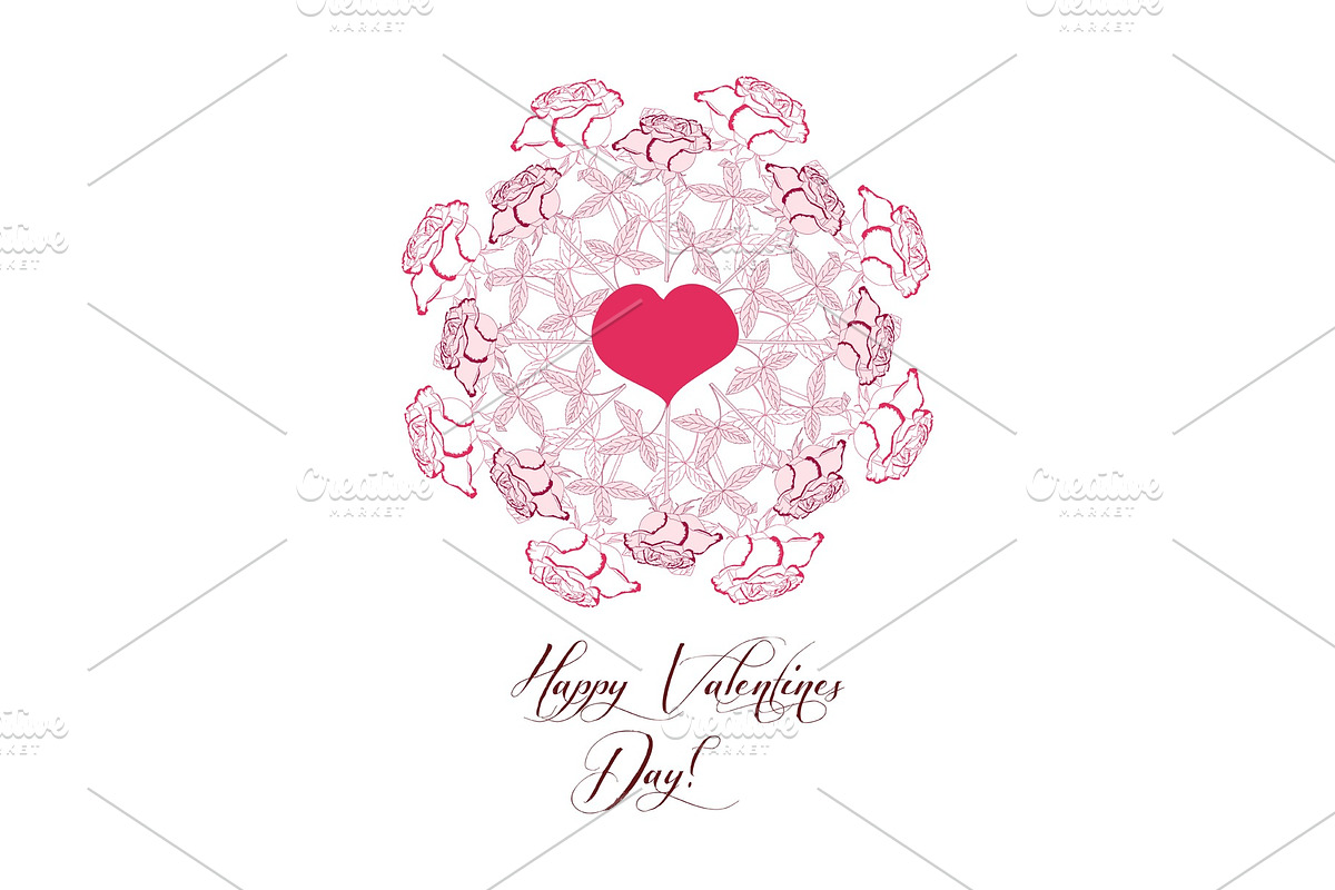 Valentine printables poster flowers in Illustrations - product preview 8
