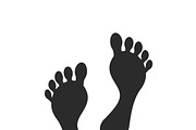 Human foot. Footprint path