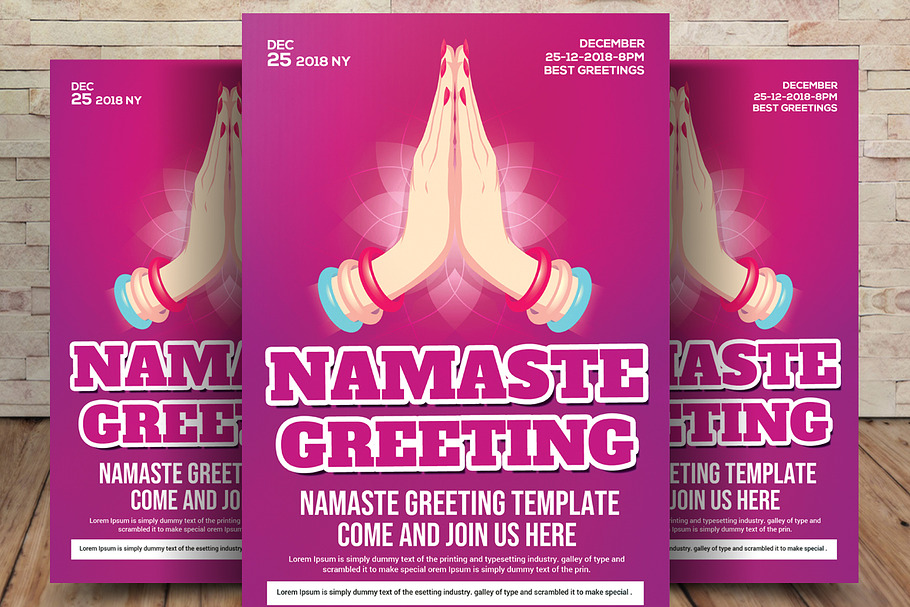 Namaste Greeting Card in Card Templates - product preview 8
