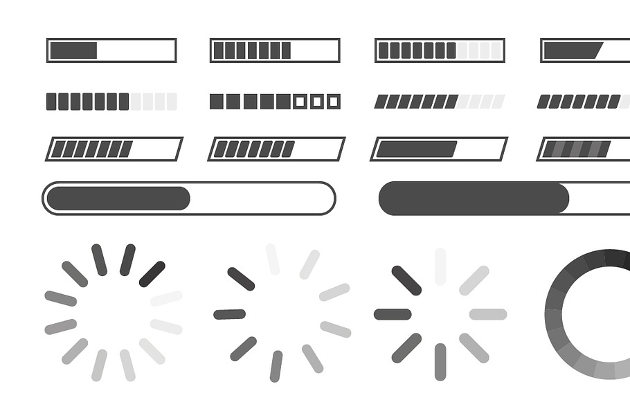 loading bar icons set, in Illustrations - product preview 8
