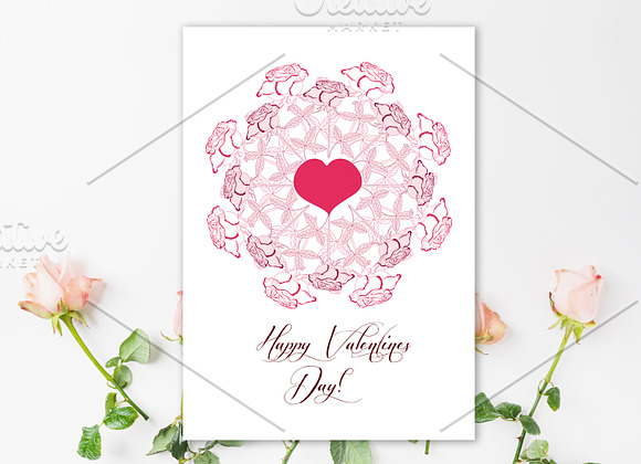 Valentine printables poster flowers in Illustrations - product preview 2