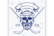 Hockey player skull