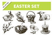 Easter Hand Drawn Vintage Set