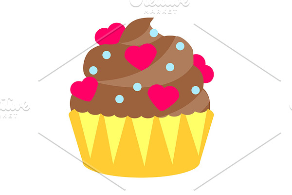 Valentine's day chocolate cupcake