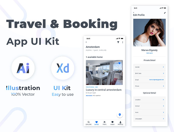 Travel And Booking UI Kit in Illustrations - product preview 3
