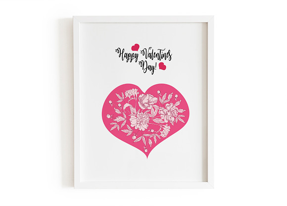 Valentine printables poster flowers in Objects - product preview 1