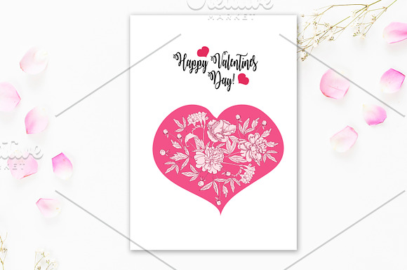 Valentine printables poster flowers in Objects - product preview 2