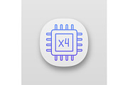 Quad core processor app icon