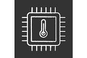 Processor temperature chalk icon