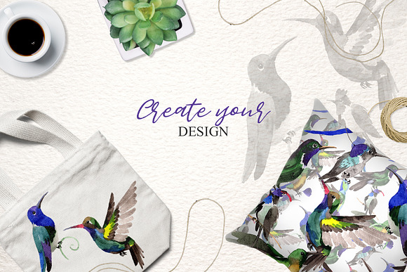 Colibri Watercolor png in Illustrations - product preview 5