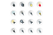 Mouse cursor icons set, flat style