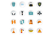 Individual protection icons set