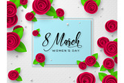 March 8 greeting card for Womens Day