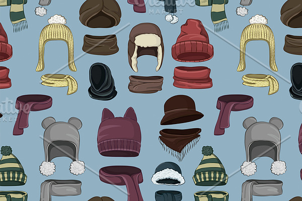 Winter or autumn headwear collection