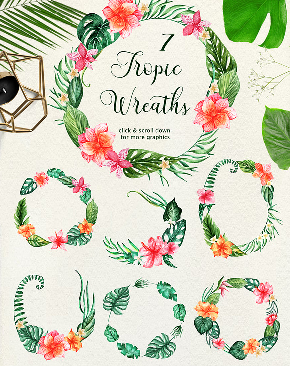 Tropical Dream-watercolor set in Illustrations - product preview 2