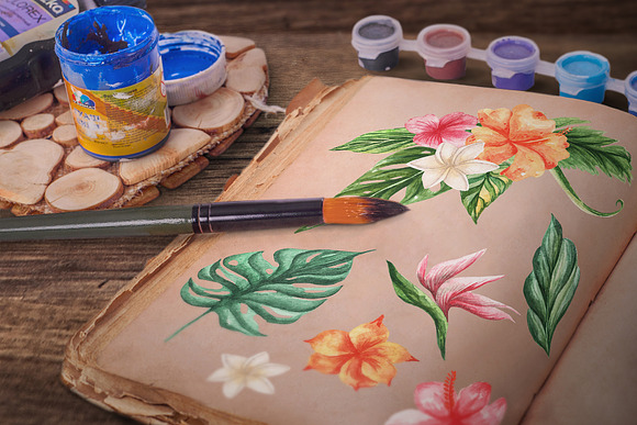 Tropical Dream-watercolor set in Illustrations - product preview 4