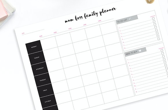 Mum Boss - Printable Planner in Stationery Templates - product preview 8