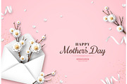 Mothers Day festive greeting card