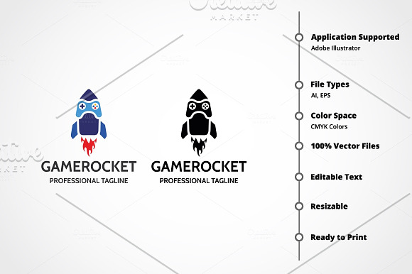 Game Rocket Logo in Logo Templates - product preview 6